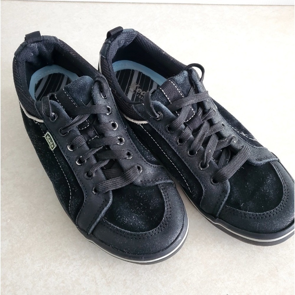 Keds Suede Leather Sneakers Black Casual Walking Shoes 7.5